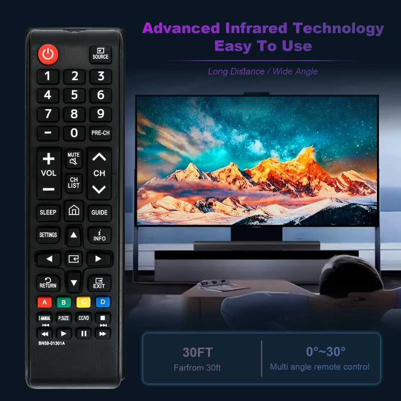 AULCMEET BN59-01301A Replacement Remote Control Compatible with Samsung Smart TV UN40NU6070F UN40NU7100F UN40NU7200F UN43NU7100F UN43NU710DF UN49NU6300F UN50NU6900B UN50NU6900F UN50NU6950F UN50NU7100F - Image 4